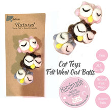 Load image into Gallery viewer, Owl Catnip Handmade Felt Wool & Yarn Ball