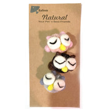 Load image into Gallery viewer, Owl Catnip Handmade Felt Wool & Yarn Ball