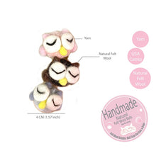 Load image into Gallery viewer, Owl Catnip Handmade Felt Wool & Yarn Ball