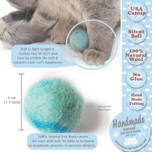 Load image into Gallery viewer, Natural Handmade Felt Wool Ball with catnip