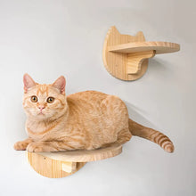 將圖片載入圖庫檢視器 Cat Climbing Shelf Wall Mounted Four Step Stairway With Sisal Scratching Post For Cats Tree Perch Platform Jumping Furniture
