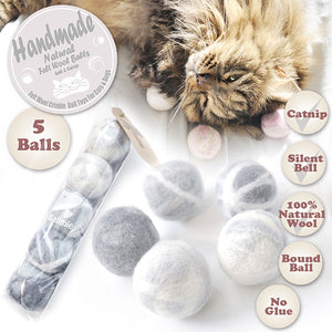 BALLMIE Felt Wool Cat Toys Ball